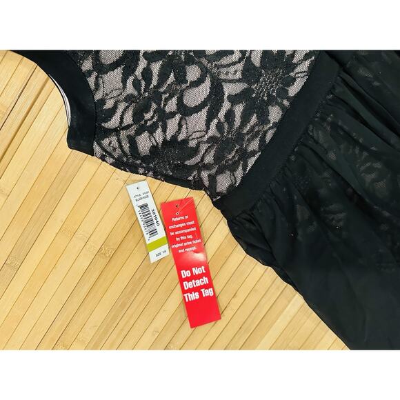 Nightway NEW Sparkle Lace Chiffon Women’s 14 Formal Party Event Stellar - Picture 14 of 14